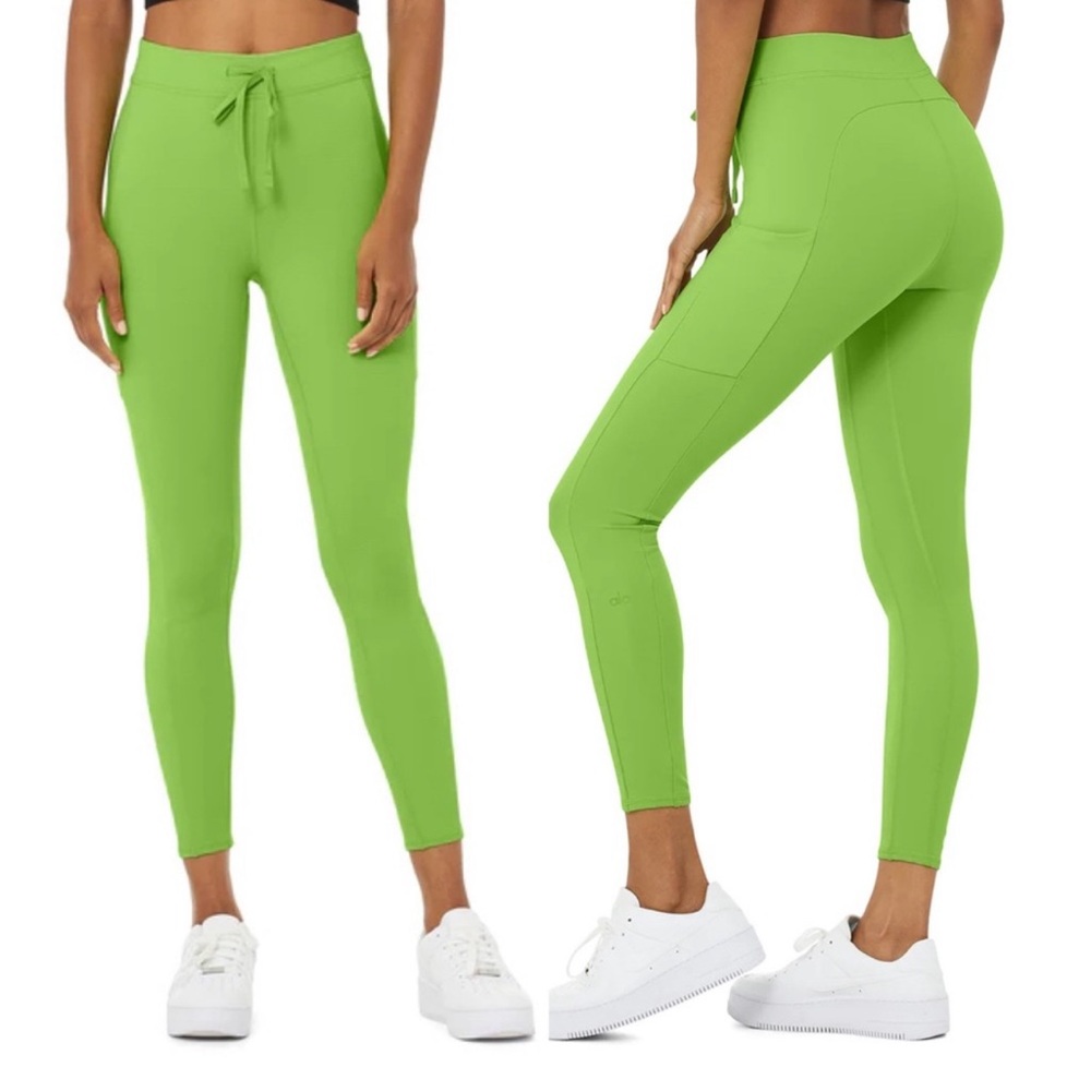 ALO Yoga Green Apple 7/8 High-Waist Checkpoint Leggings Size XS
